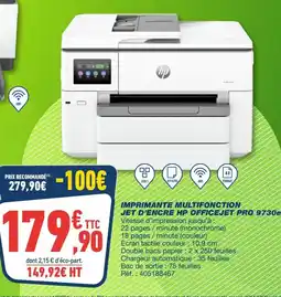 Bureau Vallée HP Imprimante Multifonction Jet d'Encre OfficeJet Pro 9730e offre