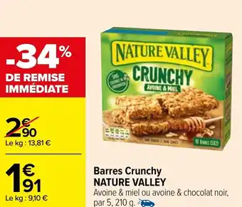 Carrefour Barres crunchy NATURE VALLEY offre