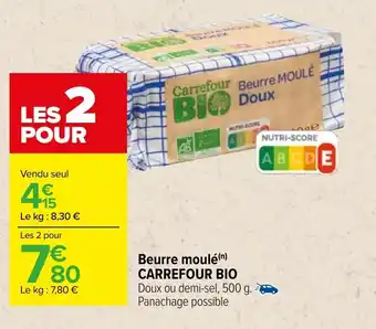 Carrefour Beurre moulé CARREFOUR BIO offre