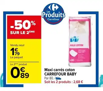 Carrefour Maxi carrés coton CARREFOUR BABY offre