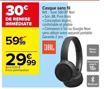 Carrefour Casque sans fil offre