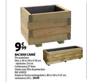 Auchan Direct Bac Bois Carré offre
