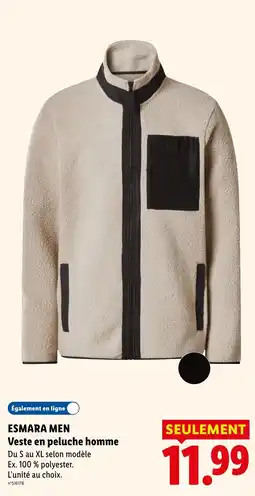 Lidl ESMARA MEN Veste en peluche homme offre
