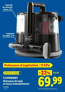 Lidl CLEANMAXX Nettoyeur de tapis et tissus d'ameublement offre