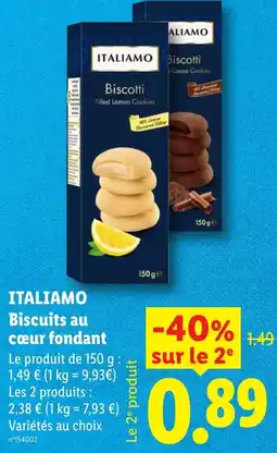 Lidl ITALIAMO Biscuits au cœur fondant offre