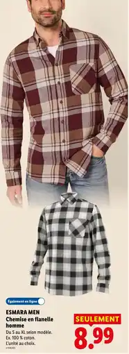 Lidl ESMARA MEN Chemise en flanelle homme offre