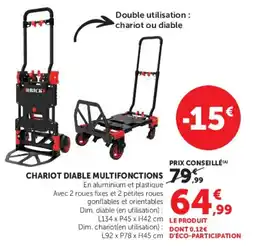 Hyper U BRICK Chariot Diable Multifonctions offre