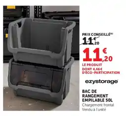 Hyper U ezystorage BAC DE RANGEMENT EMPILABLE 50L offre