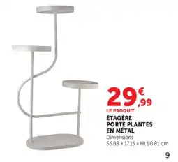 Hyper U ÉTAGÈRE PORTE PLANTES EN MÉTAL offre