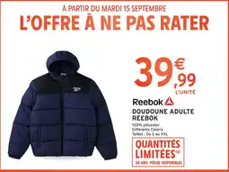 Intermarché Reebok doudoune adulte offre