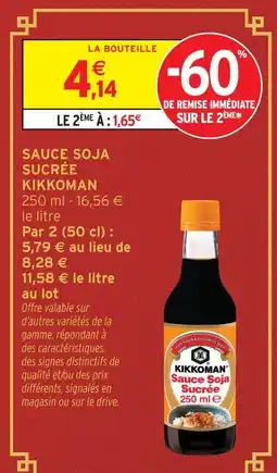 Intermarché Kikkoman sauce soja sucrée offre
