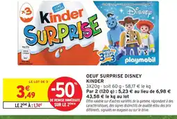 Intermarché Kinder oeuf surprise disney offre