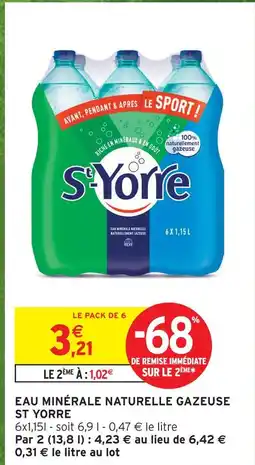 Intermarché St yorre eau minérale naturelle gazeuse offre
