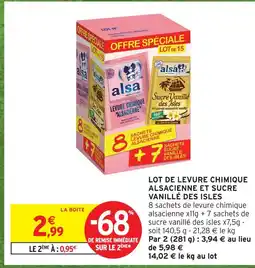 Intermarché Alsa lot de levure chimique alsacienne et sucre vanillé des isles offre
