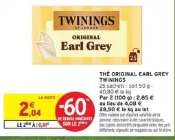 Intermarché Twinings thé original earl grey offre