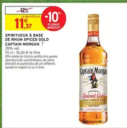 Intermarché Captain morgan spiritueux à base de rhum spiced gold offre