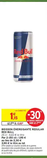 Intermarché Red bull boisson énergisante regular offre