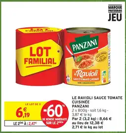 Intermarché Panzani le ravioli sauce tomate cuisinée offre