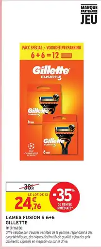 Intermarché Gillette lames fusion 5 6+6 offre