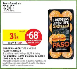 Intermarché Paso traiteur burgers apéritifs cheese offre