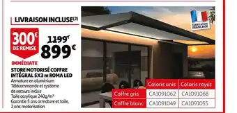 Store Motorisé Coffre Intégral 5x3 M Roma Led