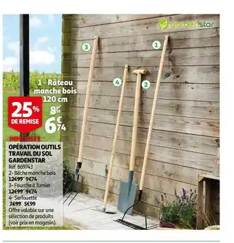 Auchan Direct Râteau Manche Bois 120 Cm offre