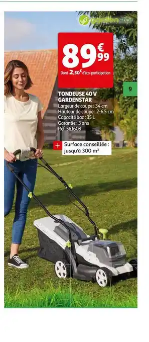 Tondeuse 40v Gardenstar