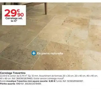Castorama Carrelage travertino offre