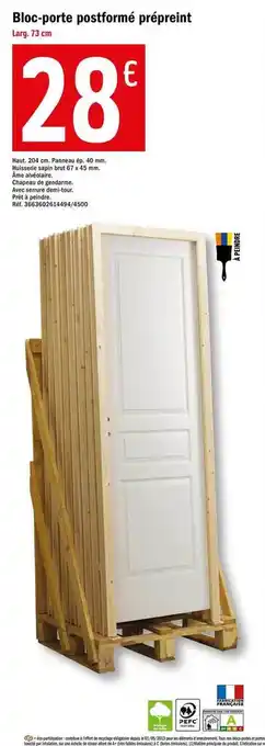 Bloc-porte Postformé Prépreint