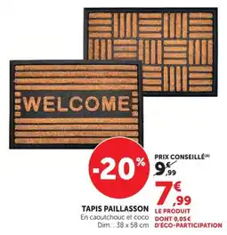Super U TAPIS PAILLASSON offre