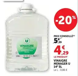 Super U U Vinaigre Menager offre