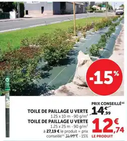 Super U TOILE DE PAILLAGE U VERTE offre
