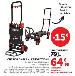 Super U BRICK Chariot diable multifonctions offre