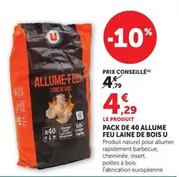 Super U ALLUME-FEUX LAINE DE BOIS U offre