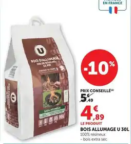 Super U U Bois d'allumage offre