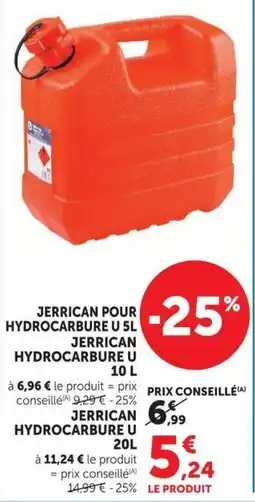 Super U JERRICAN HYDROCARBURE U offre
