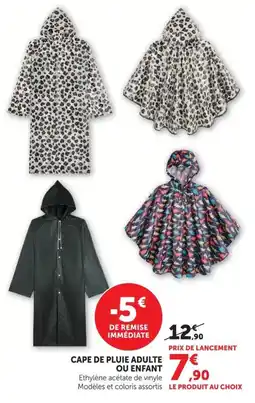 Super U CAPE DE PLUIE ADULTE OU ENFANT offre