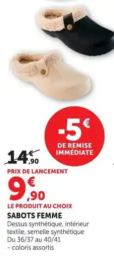 Super U SABOTS FEMME offre