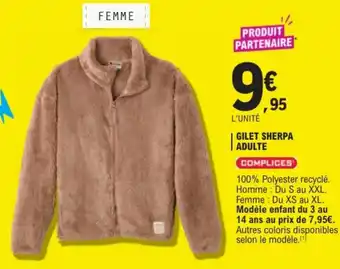 Gilet sherpa adulte