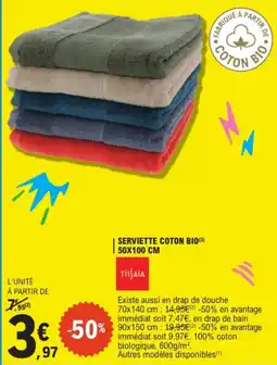 E.Leclerc Serviette coton bio offre
