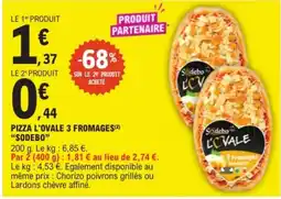 E.Leclerc SODEBO PIZZA L'OVALE 3 FROMAGES offre
