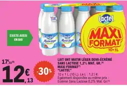 E.Leclerc Lactel Lait UHT Matin Léger offre