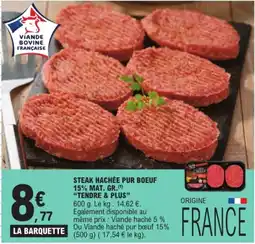 E.Leclerc LA BARQUETTE STEAK HACHÉE PUR BOEUF offre