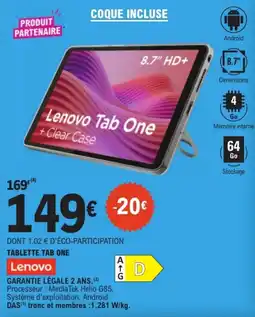 E.Leclerc Lenovo Tab One offre