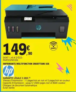 E.Leclerc HP IMPRIMANTE MULTIFONCTION SMARTTANK 658 offre