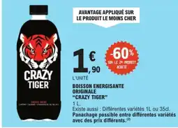 E.Leclerc Crazy Tiger boisson energisante originale offre