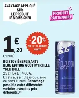 E.Leclerc Red Bull Boisson énergisante blue edition goût myrtille bluev offre