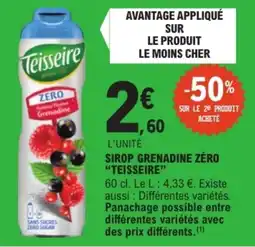 E.Leclerc Teisseire Sirop grenadine zéro offre