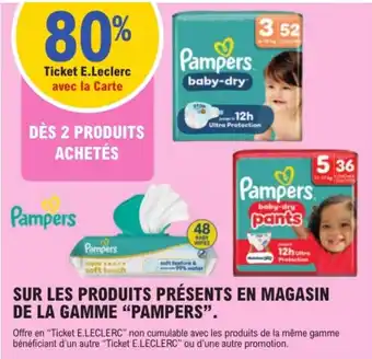 Pampers sur les produits présents en magasin de la gamme