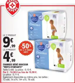 E.Leclerc Mots d'enfants Changes bébé Douceur offre